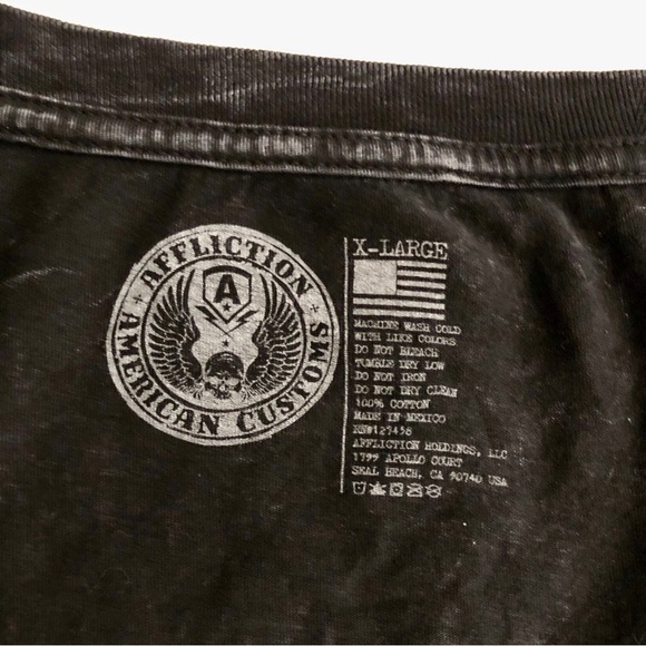 Affliction Women’s XL Lace-Up V-Neck Bleach Wash Tie Dye T-Shirt - Picture 4 of 5